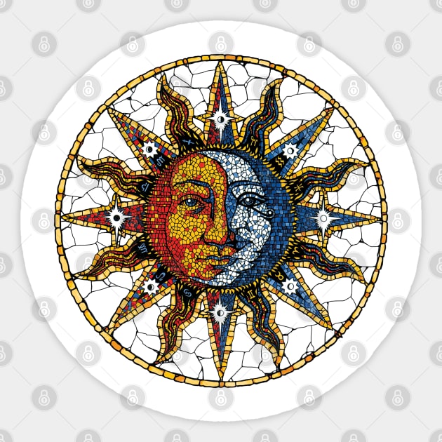 Celestial Sun & Moon Mosaic Coaster Sticker by sandersart